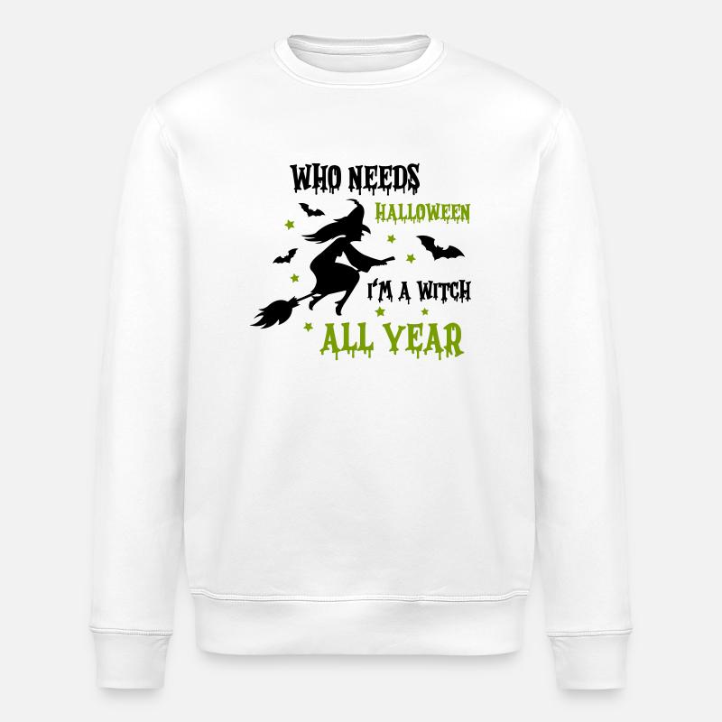 sorcière toute l’année - Sweat bio ROLLER Stanley/Stella Unisexe - blanc
