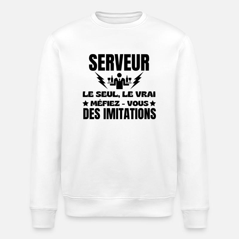 SERVEUR AUTHENTIQUE - Sweat bio ROLLER Stanley/Stella Unisexe - blanc