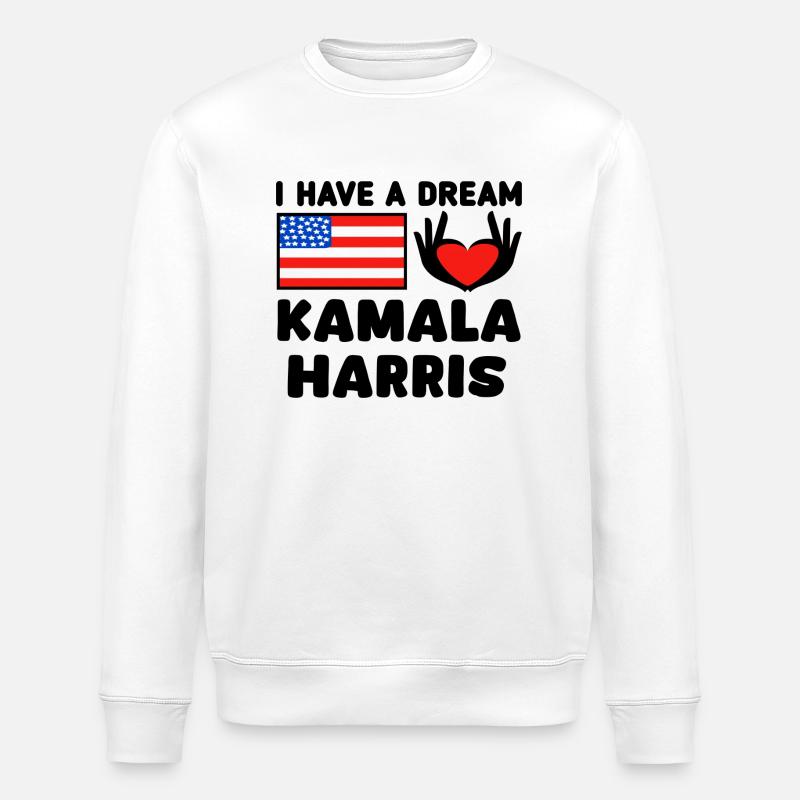 Kamala Harris, présidente de Hearthand - Sweat bio ROLLER Stanley/Stella Unisexe - blanc