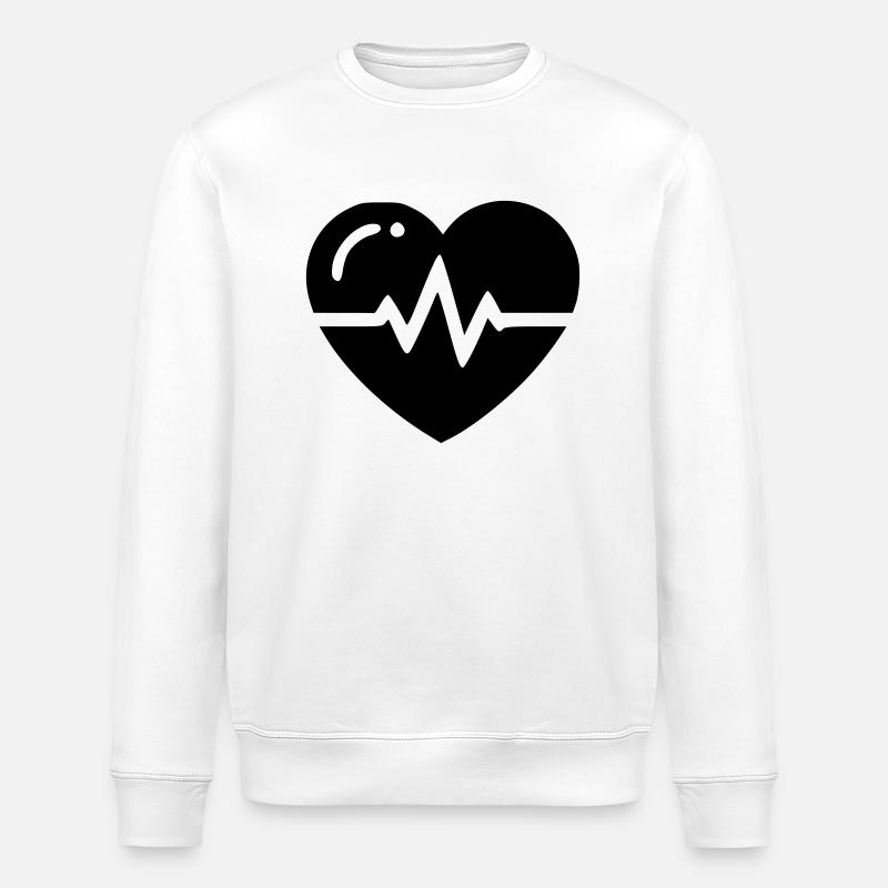 Coeur Moniteur - Sweat bio ROLLER Stanley/Stella Unisexe - blanc