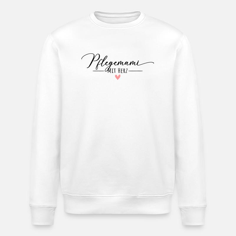 Pflegemami mit Herz Pflegemama - Stanley/Stella Unisex Bio-Sweatshirt ROLLER - Weiß