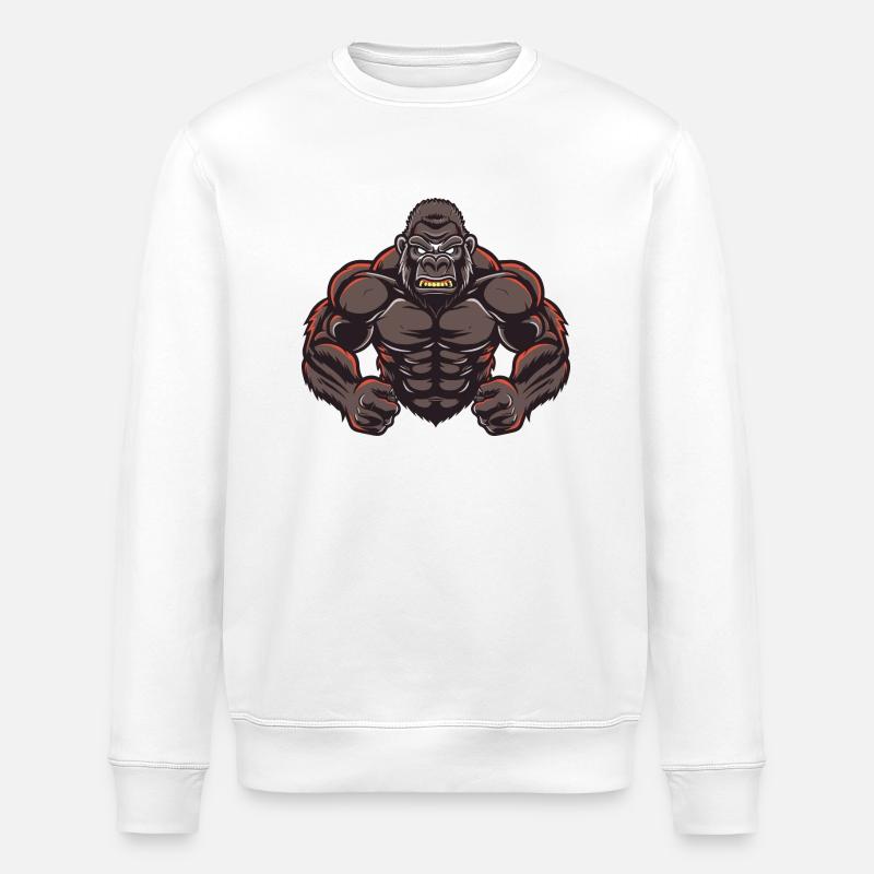 Gorilla Stark Comic - Stanley/Stella Unisex Bio-Sweatshirt ROLLER - Weiß