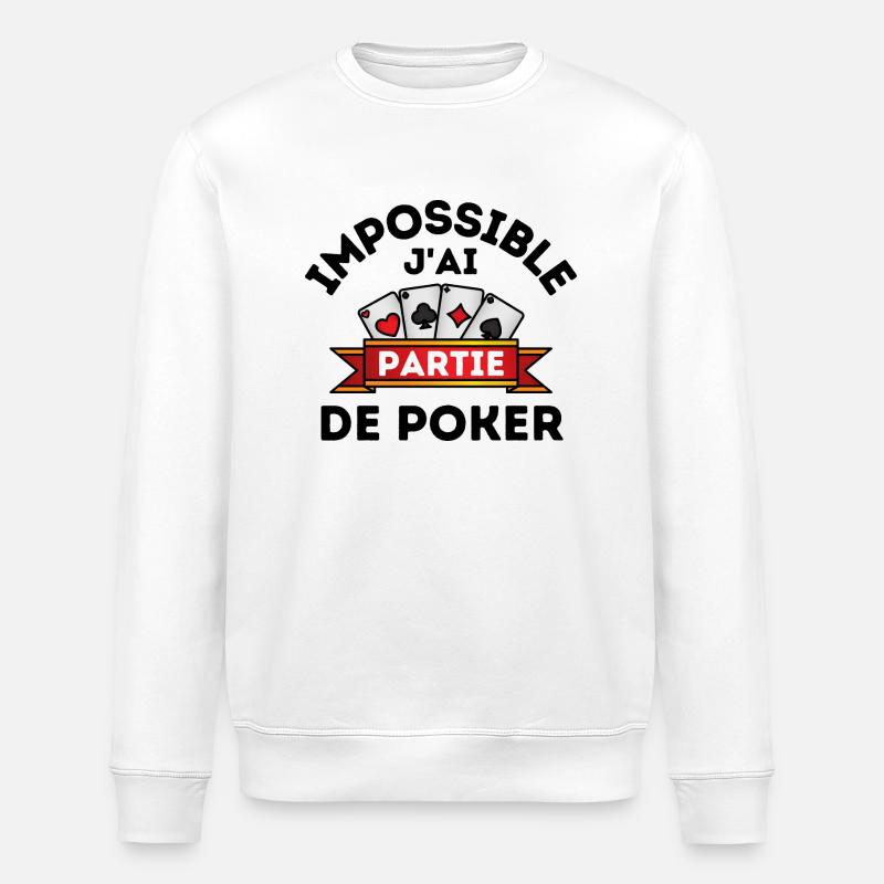 Poker - Sweat bio ROLLER Stanley/Stella Unisexe - blanc