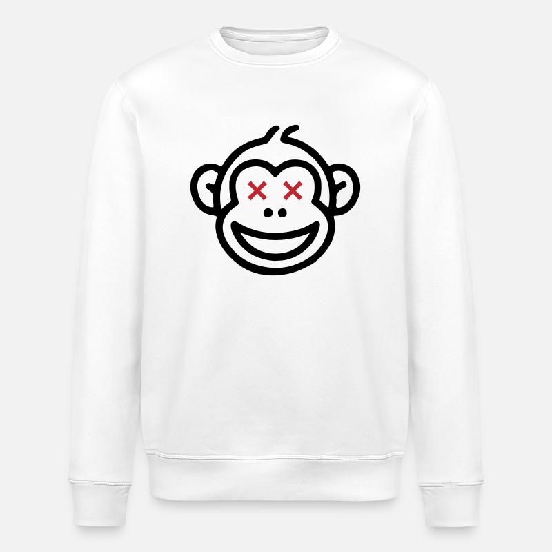 Monkey Party Comic - Stanley/Stella ROLLER Unisex Organic Sweatshirt - white