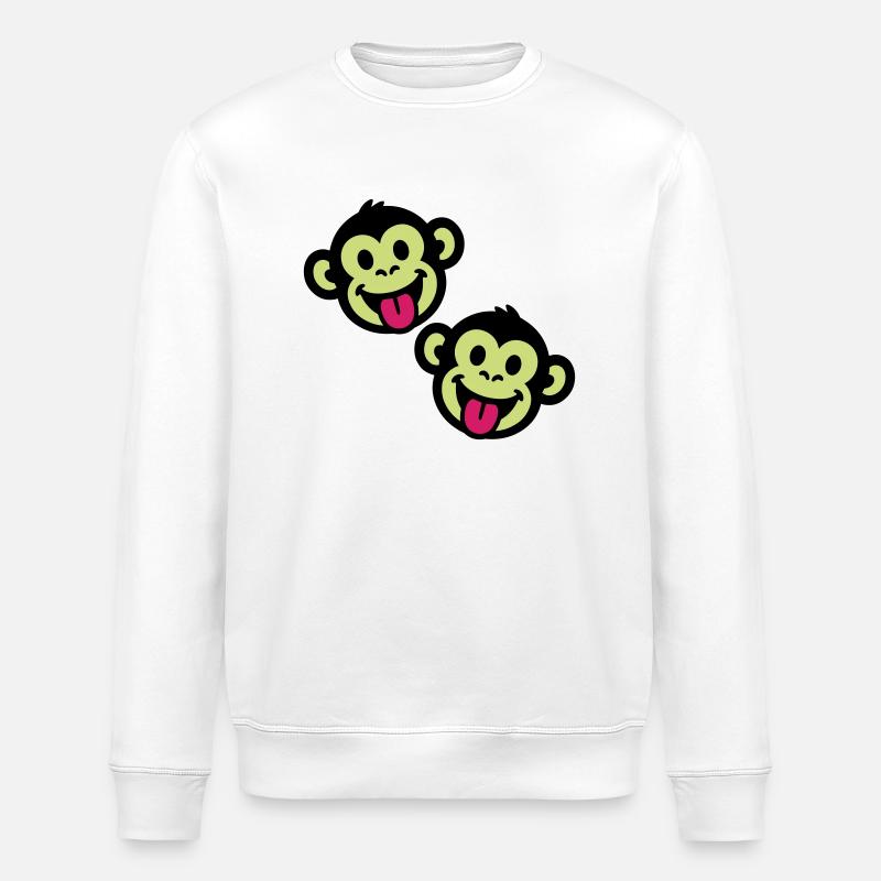 Affen Lustig - Stanley/Stella Unisex Bio-Sweatshirt ROLLER - Weiß