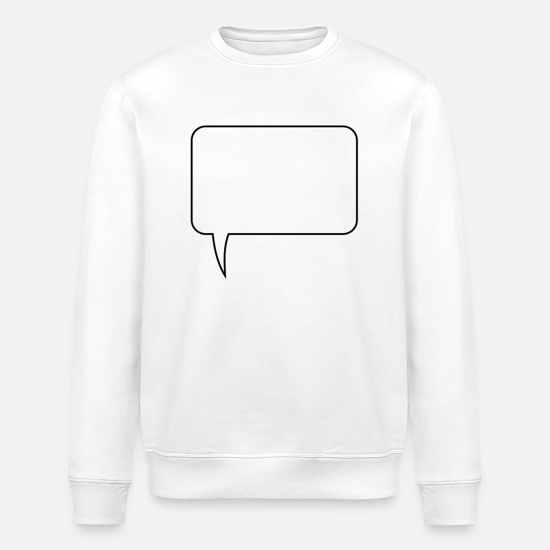 Speech bubble rectangle design - Stanley/Stella ROLLER Unisex Organic Sweatshirt - white