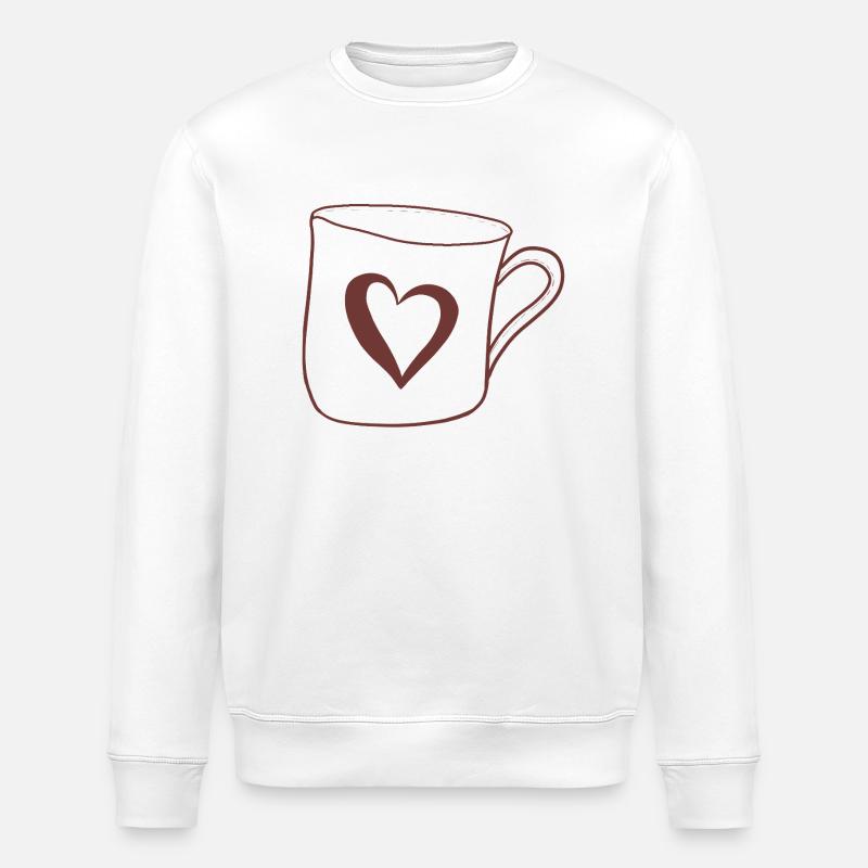 Becher mit Herz - Stanley/Stella Unisex Bio-Sweatshirt ROLLER - Weiß