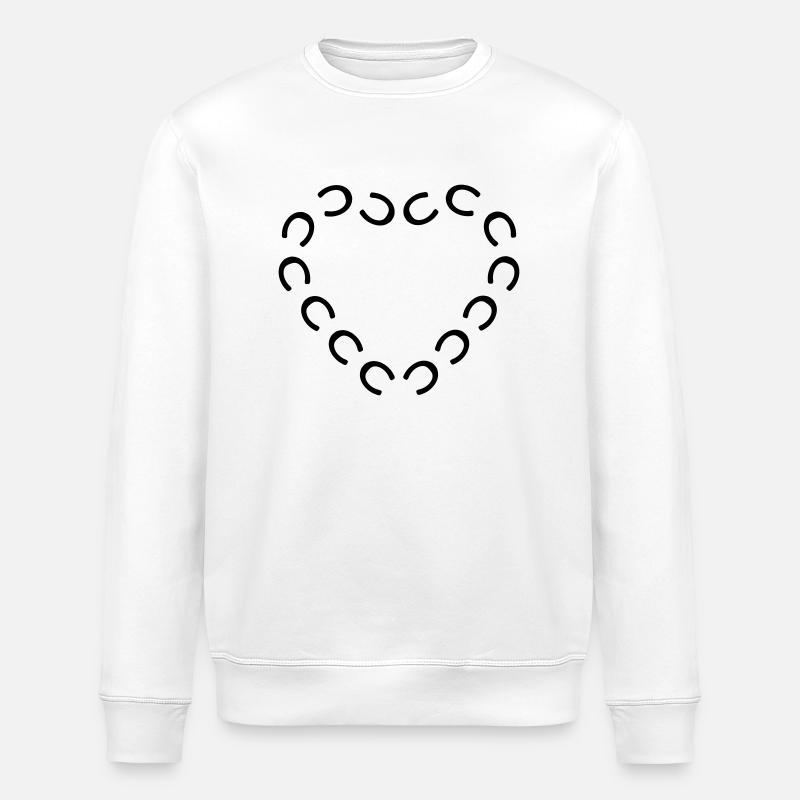 hufeisen pferd,herz - Stanley/Stella Unisex Bio-Sweatshirt ROLLER - Weiß
