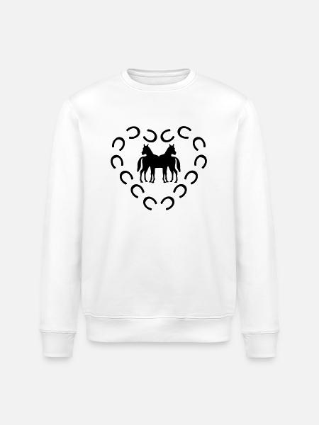 hufeisen pferd,herz - Stanley/Stella Unisex Bio-Sweatshirt ROLLER - Weiß