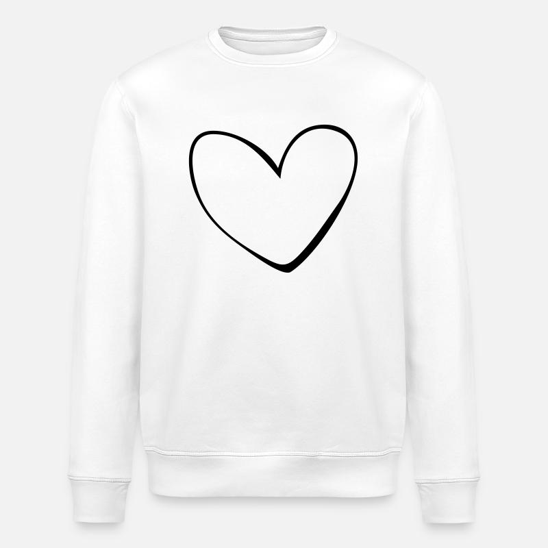 Herz - Stanley/Stella Unisex Bio-Sweatshirt ROLLER - Weiß