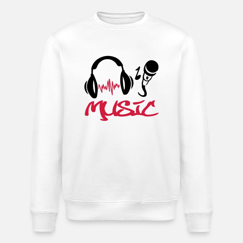 music_49 - Stanley/Stella ROLLER Unisex Organic Sweatshirt - white