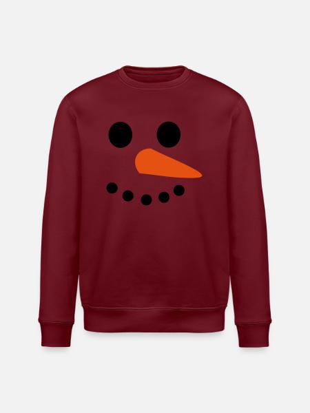 Snowman Face - Stanley/Stella ROLLER Unisex Organic Sweatshirt - white