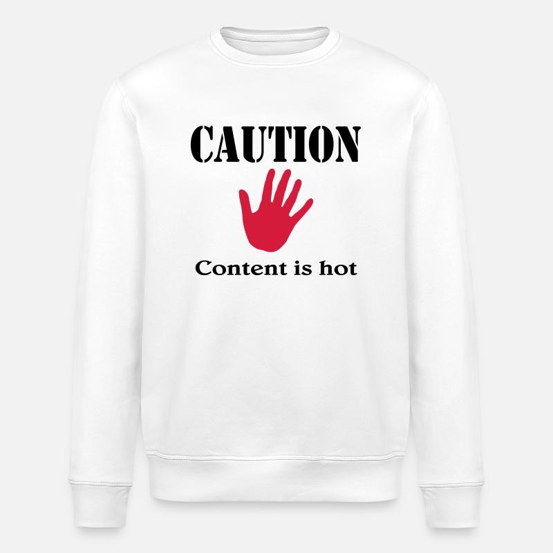 Caution, content is hot - Stanley/Stella økologisk unisex-sweatshirt ROLLER - hvid