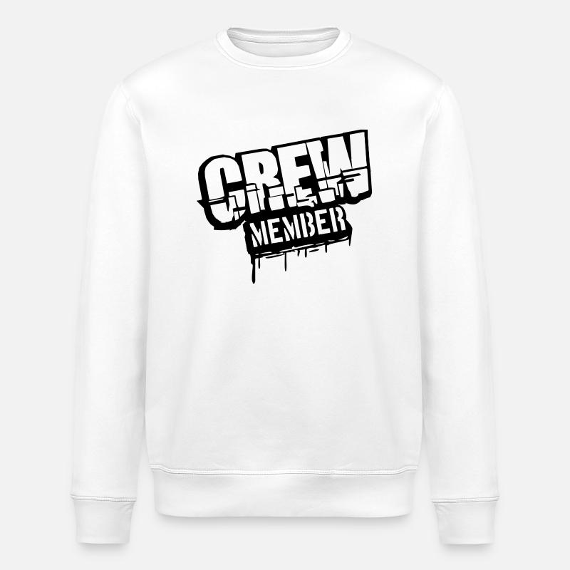 Crew member stamp graffiti - Stanley/Stella ROLLER Unisex Organic Sweatshirt - white