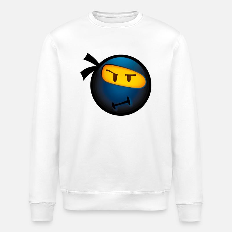 Smiley Glossy Ninja - Stanley/Stella Unisex Bio-Sweatshirt ROLLER - Weiß