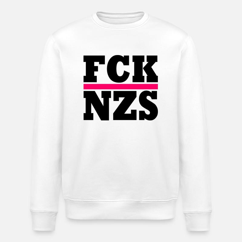 FCK NZS - Stanley/Stella Unisex Bio-Sweatshirt ROLLER - Weiß