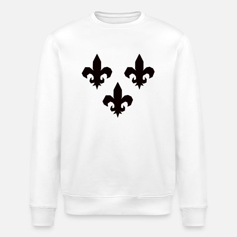 Fleurs de lys - Sweat bio ROLLER Stanley/Stella Unisexe - blanc