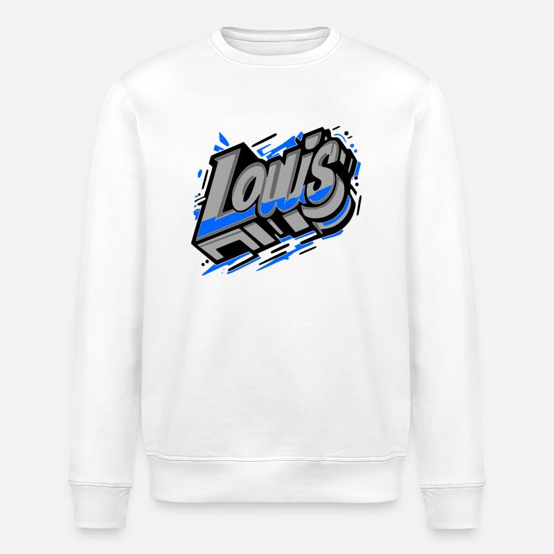 Louis Nom Prénom Garçon Graffiti - Sweat bio ROLLER Stanley/Stella Unisexe - blanc
