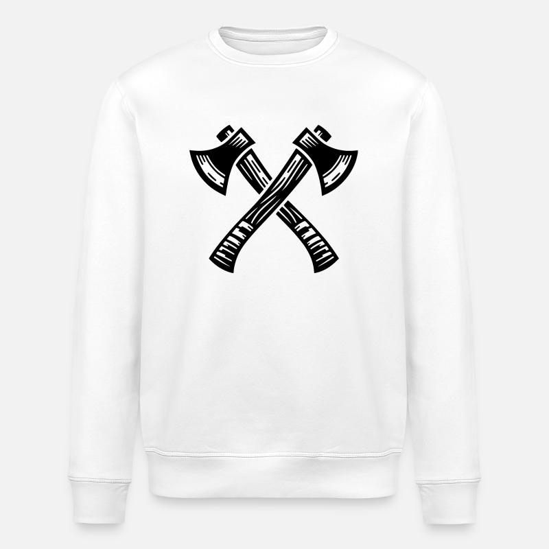 Hache croisée - Sweat bio ROLLER Stanley/Stella Unisexe - blanc