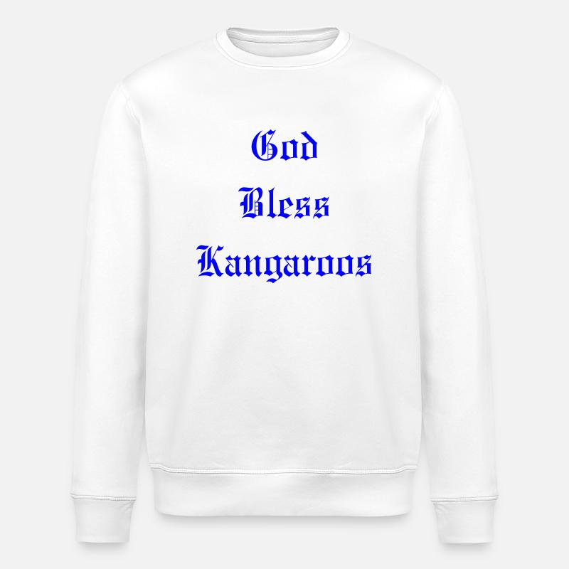 GodBlessKangaroos - Stanley/Stella Unisex Bio-Sweatshirt ROLLER - Weiß