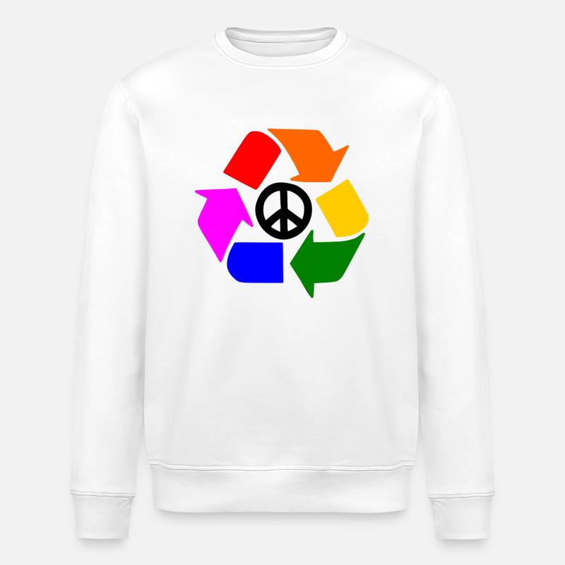 Friedenszeichen - Stanley/Stella Unisex Bio-Sweatshirt ROLLER - Weiß