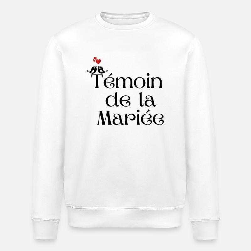 Témoin de la mariée - Sweat bio ROLLER Stanley/Stella Unisexe - blanc