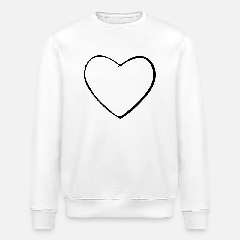 Herz - Stanley/Stella Unisex Bio-Sweatshirt ROLLER - Weiß