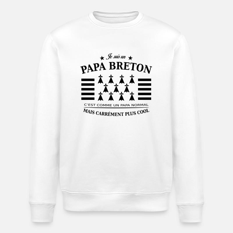 papa breton - Sweat bio ROLLER Stanley/Stella Unisexe - blanc