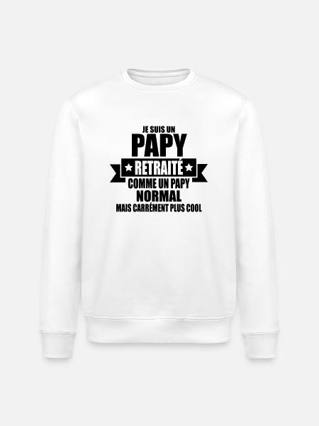 je suis un papy retraité - Sweat bio ROLLER Stanley/Stella Unisexe - blanc