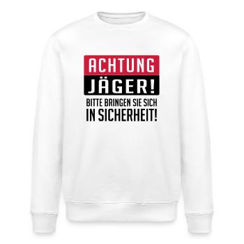 Achtung Jäger - Stanley/Stella Unisex Bio-Sweatshirt ROLLER - Weiß - Vorne - Nik (191cm)