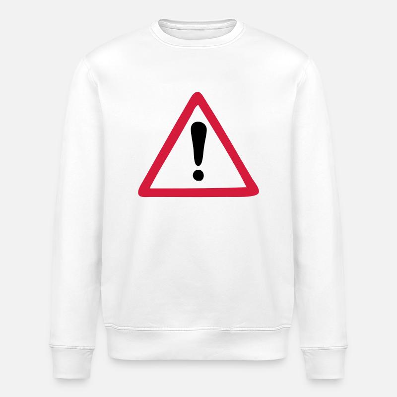 hazard warning sign warning - Stanley/Stella ROLLER Unisex Organic Sweatshirt - white