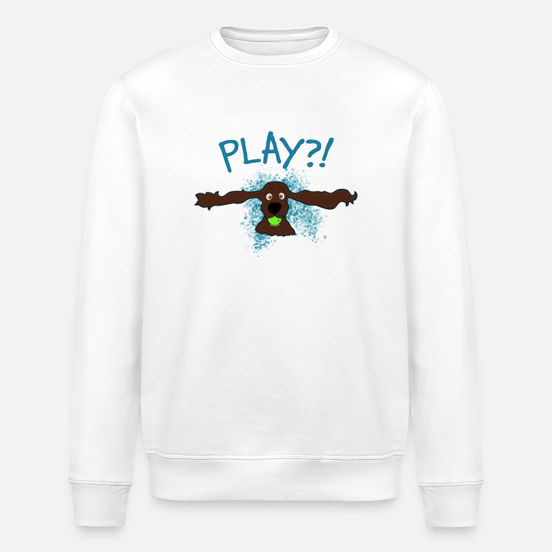 Cocker Spaniel Play?! - Stanley/Stella Unisex Bio-Sweatshirt ROLLER - Weiß