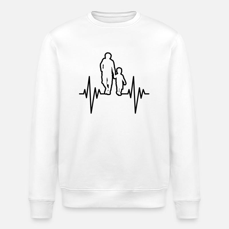 Dad And Son Pulse - Stanley/Stella ROLLER Unisex Organic Sweatshirt - white