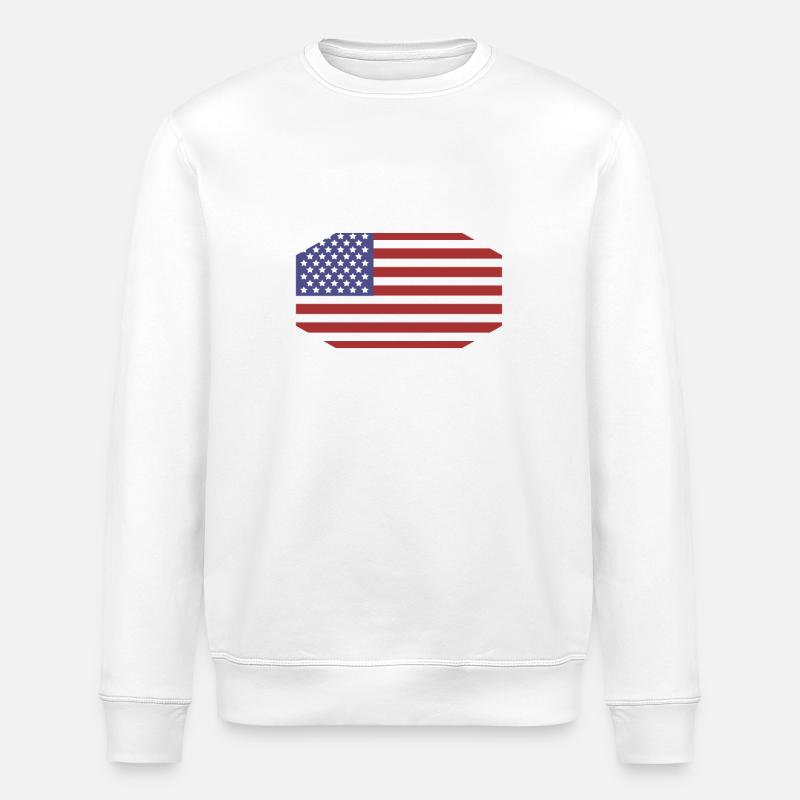 Drapeau des États-Unis - Sweat bio ROLLER Stanley/Stella Unisexe - blanc