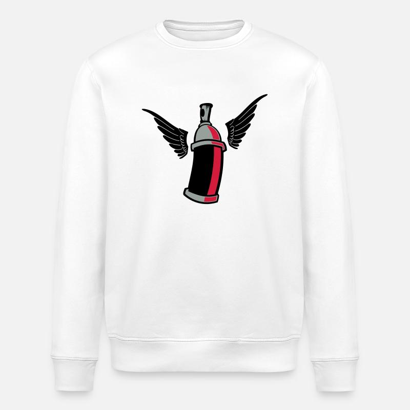 flying_graffiti_can_3c - Sweat bio ROLLER Stanley/Stella Unisexe - blanc