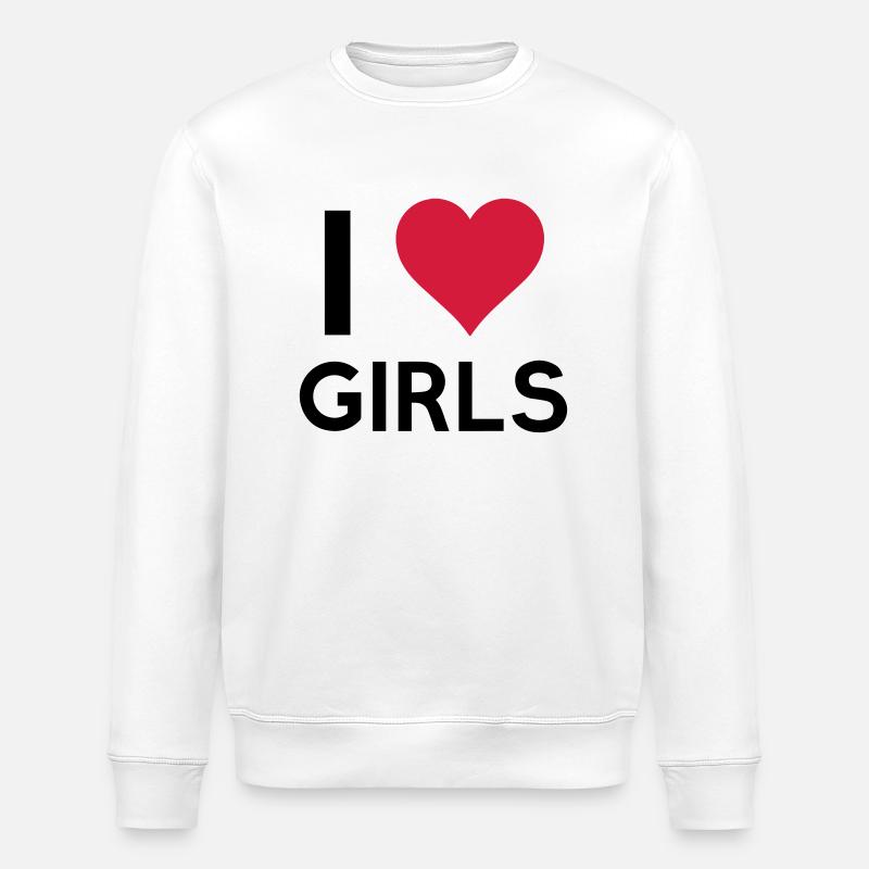 i_love_girls - Stanley/Stella Unisex Bio-Sweatshirt ROLLER - Weiß