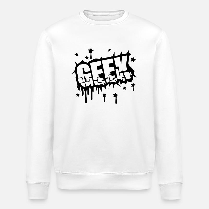 Geek Zerbrochenes Graffiti Design - Stanley/Stella Unisex Bio-Sweatshirt ROLLER - Weiß