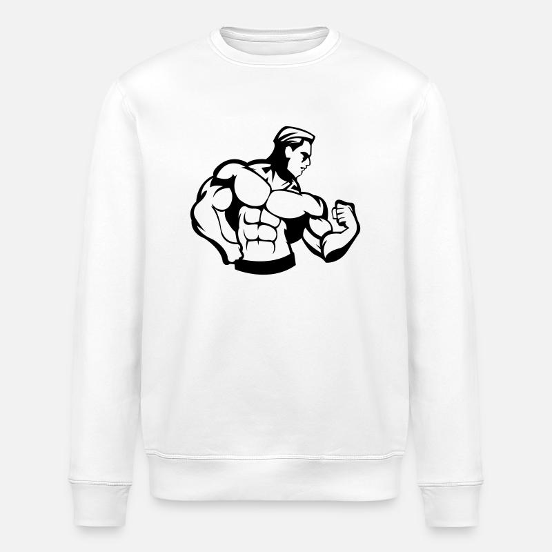 bodybuilder_01 - Stanley/Stella ROLLER Unisex Organic Sweatshirt - white