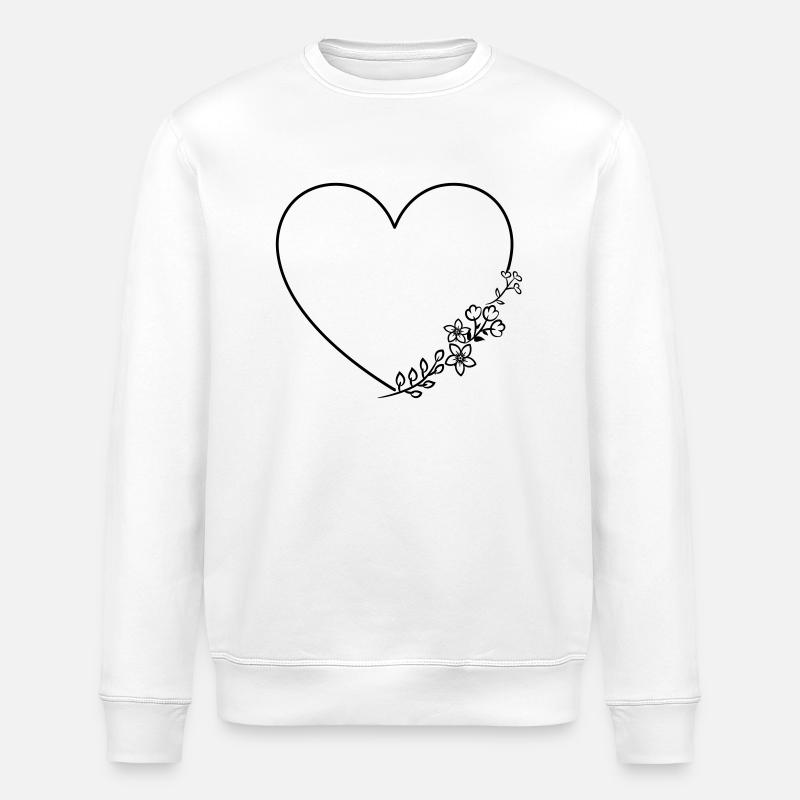 heartflowers_1 - Stanley/Stella Unisex Bio-Sweatshirt ROLLER - Weiß