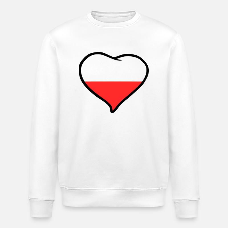 Polen Flagge - Stanley/Stella Unisex Bio-Sweatshirt ROLLER - Weiß