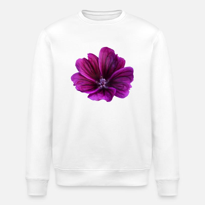 Fleur violette de mauve - Sweat bio ROLLER Stanley/Stella Unisexe - blanc