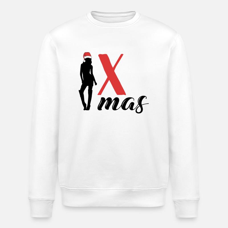 x mas pour Noël - Sweat bio ROLLER Stanley/Stella Unisexe - blanc