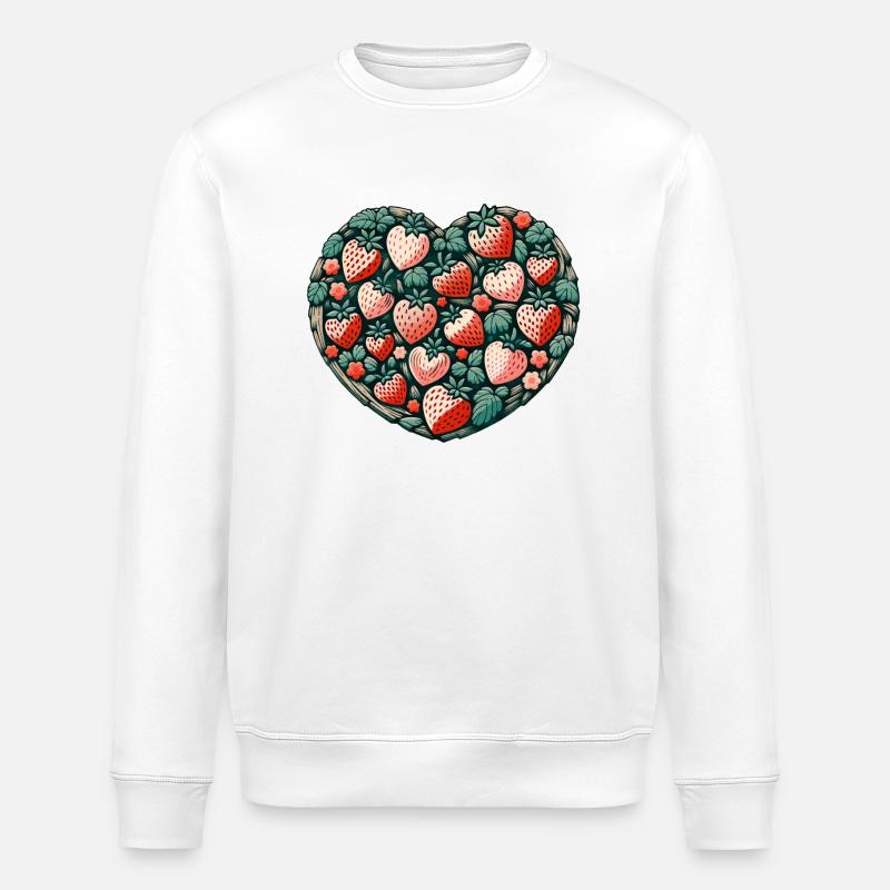 Erdbeer-Liebe - Stanley/Stella Unisex Bio-Sweatshirt ROLLER - Weiß