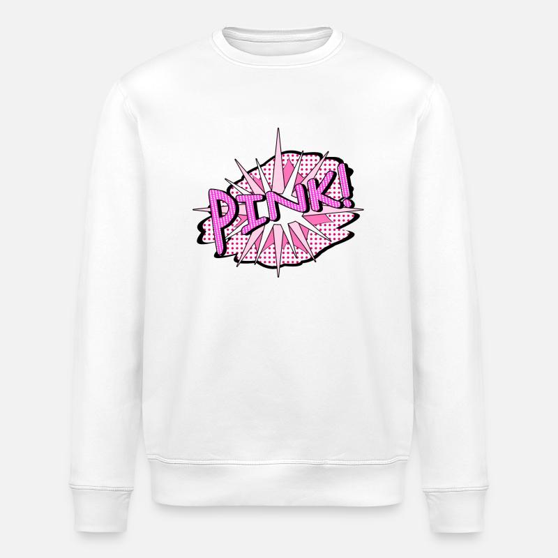 Pink Explosion - Stanley/Stella ROLLER Unisex Organic Sweatshirt - white