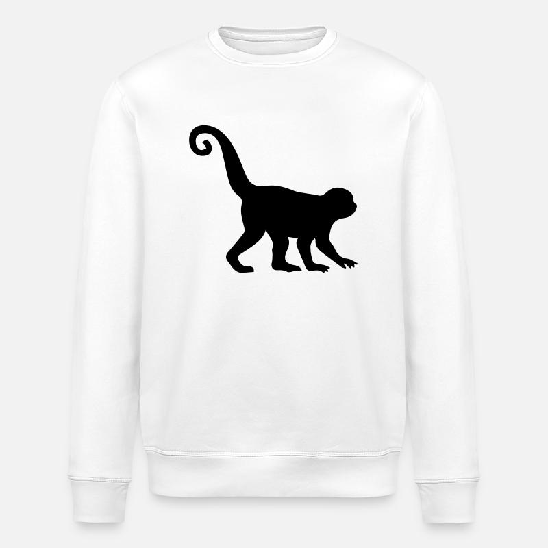 affe silhouette - Stanley/Stella Unisex Bio-Sweatshirt ROLLER - Weiß
