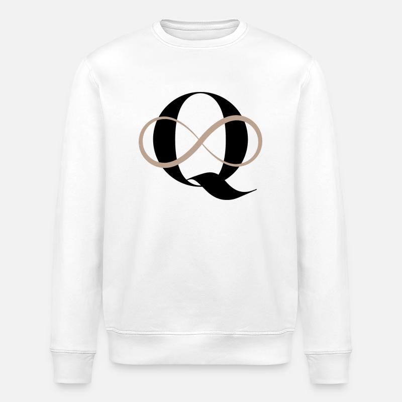 Unendlicher Buchstabe q - Stanley/Stella Unisex Bio-Sweatshirt ROLLER - Weiß