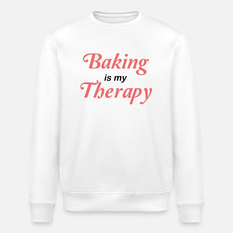 Baking is my therapy - Stanley/Stella ROLLER Unisex Organic Sweatshirt - white