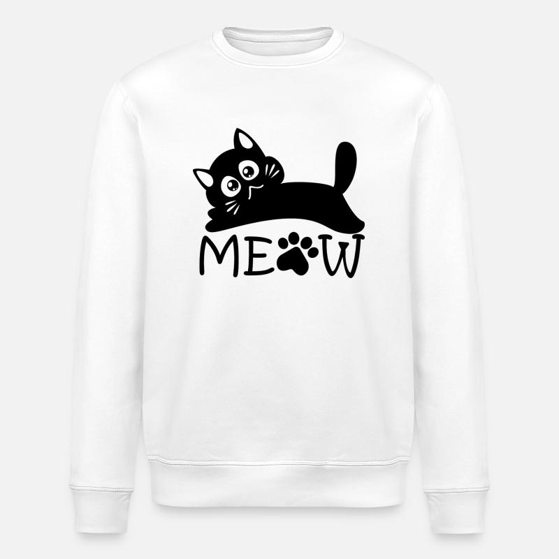 Dramatic Meow - Stanley/Stella ROLLER Unisex Organic Sweatshirt - white