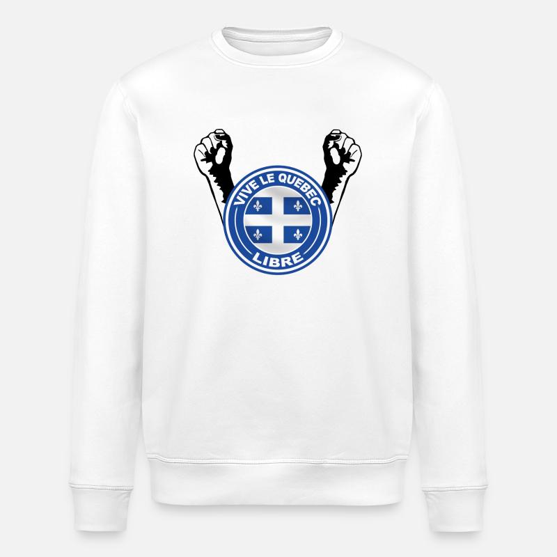 quebec libre - Stanley/Stella ROLLER Unisex Organic Sweatshirt - white