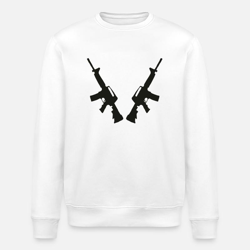m16 2mal andere position - Stanley/Stella Unisex Bio-Sweatshirt ROLLER - Weiß
